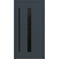 Aluminium Haustür Fingerprint "AURORA" 90 mm BLACKLINE Anthrazit RAL 7016 außen öffnend DIN links (Sicht von außen)