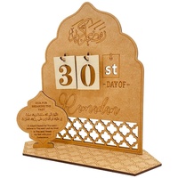 20*20cm Ramadan Kalender aus Holz Countdown Kalender Eid Mubarak Kalender Adventskalender, Typ B