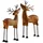 Dekoleidenschaft 2X Dekofigur Rentier aus Mango Holz & Metall, 24 + 27 cm hoch, Winterdeko, Weihnachtsdeko, Weihnachts-Figur stehend, für Wohnzimmer & Tischdeko