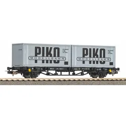 PIKO 27709 H0 Containertragwagen DR IV 2 x 20'Container"VEB PIKO"