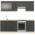 Vicco Küchenzeile Fame-Line 240 cm Anthrazit Landhaus/Goldkraft Eiche