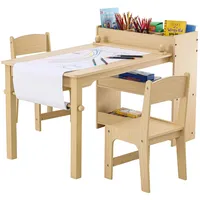 VEVOR Kindersitzgruppe Kindertisch, 2 Kinderstühle 1 Tisch Kindersitzgruppe aus P2-Grad MDF, 2 in 1 Kindertisch-Set Schreibtisch & Schrank Geeignet für Kinder im Alter von 2-8 Jahren Spielzimmer