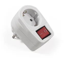 Steckdosenadapter McPower mit Schalter, 230V/3500W, 2-poliger AN/AUS Schalter