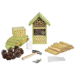 Bastelset Insektenhotel DIY, Insektenhaus mit Werkzeug, Nistplatz für Bienen, Schmetterlinge