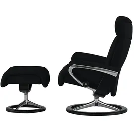 Stressless Relaxsessel Leder 91 x 112 x 84 cm Schwarz mit Hocker