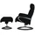 Stressless Relaxsessel Leder 91 x 112 x 84 cm Schwarz mit Hocker