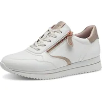 Jana Damen Sneaker flach mit Reißverschluss Vegan, Weiß 40