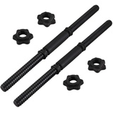 Hantelstangen Kurzhantelstange 2er-set,45x2.5x2.5cm,Krafttraining Stangen mit Sternverschlüssen,Gewichtsstange [Paar mit 4 Metall Spinlock Kragen] Langhantel Gewicht Stange