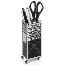 Troika® MINI TROLLEY Stiftehalter Metall 51 mm Schwarz