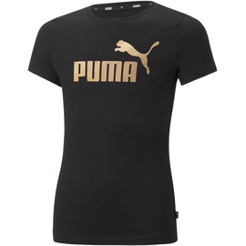Puma Essentials+ Logo T-Shirt Mädchen puma black/gold 140