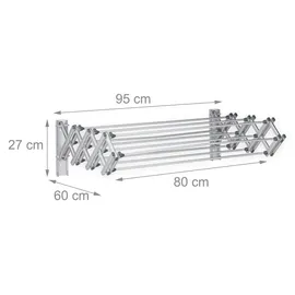 Relaxdays Wandtrockner 8 m silber