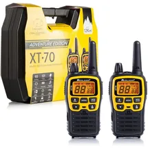 Midland XT70 Adventure PMR-Walkie Talkie Kofferset, 2x Funkgeräte mit bis zu 12 km Reichweite, mit LCD-Display und Micro-USB-Ladebuchse, für Kinder und Outdoor