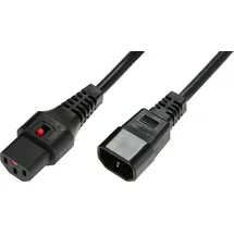 MicroConnect IEC LOCK C13 auf C14 1.00mm2, 1.5M, Schwarz