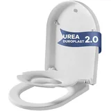 Toilettensitz Kinder mit Absenkautomatik D-Form Weiß, Antibakterieller Toilettendeckel mit Kindersitz, Abnehmbar klodeckel, Quick-Release zur einfachen Reinigung, Belastbarkeit von 150kg