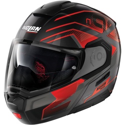 Nolan N90-3 Comeback N-Com Helm, zwart-rood, M