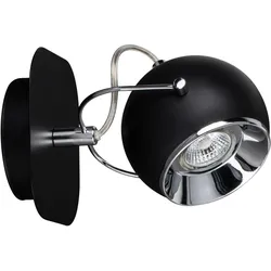 SPOT LIGHT Wandleuchte "BALL", schwarz (schwarz, chromfarben), B:14cm T:14cm, Lampen, LED-Leuchtmittel inkl., Retro-Optik, flexibel verstellbar, schwenkbar, Wandstrahler