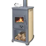 ECOfoxx Kaminofen EEK A+ Bella creme mit Herdplatte, 5,40 kW