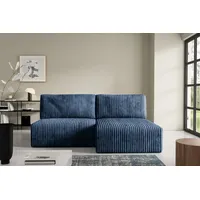 Intenso Modular Cord Ecksofa mit Schlaffunktion BERGE, Dunkelblau - Dunkelblau