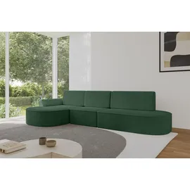 altdecor Eckcouch Cord 5-Sitzer Grün