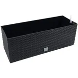 Prosperplast 17 L Pflanzkübel Blumentopf L 500 mm Blumenbank in Rattan-Optik Bewässerungssystem Rato SeriE anthrazit viereckig