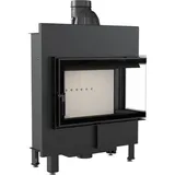 Kamineinsatz kratki LUCY 14 SLIM flach 4 - 12 kW Seitenscheibe rechts Eck Kamin