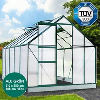 Brast Gewächshaus Aluminium Grün HKP 6 mm 7,75 m2