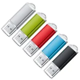 FEBNISCTE USB Sticks 16GB 5 Stück - Metall USB 16 GB Sticks, Mini USB Flash Laufwerk mit Knappe für Soundbar/Beamer/TV/Auto/PC/Radio-Mehrfarbig Memory Sticks