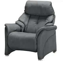 HIMOLLA Relaxsessel 4217 Leder 96 x 109 x 91 cm Grau mit Kopfteil