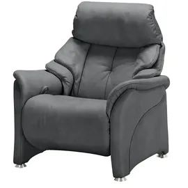 HIMOLLA Relaxsessel 4217 Leder 96 x 109 x 91 cm Grau mit Kopfteil