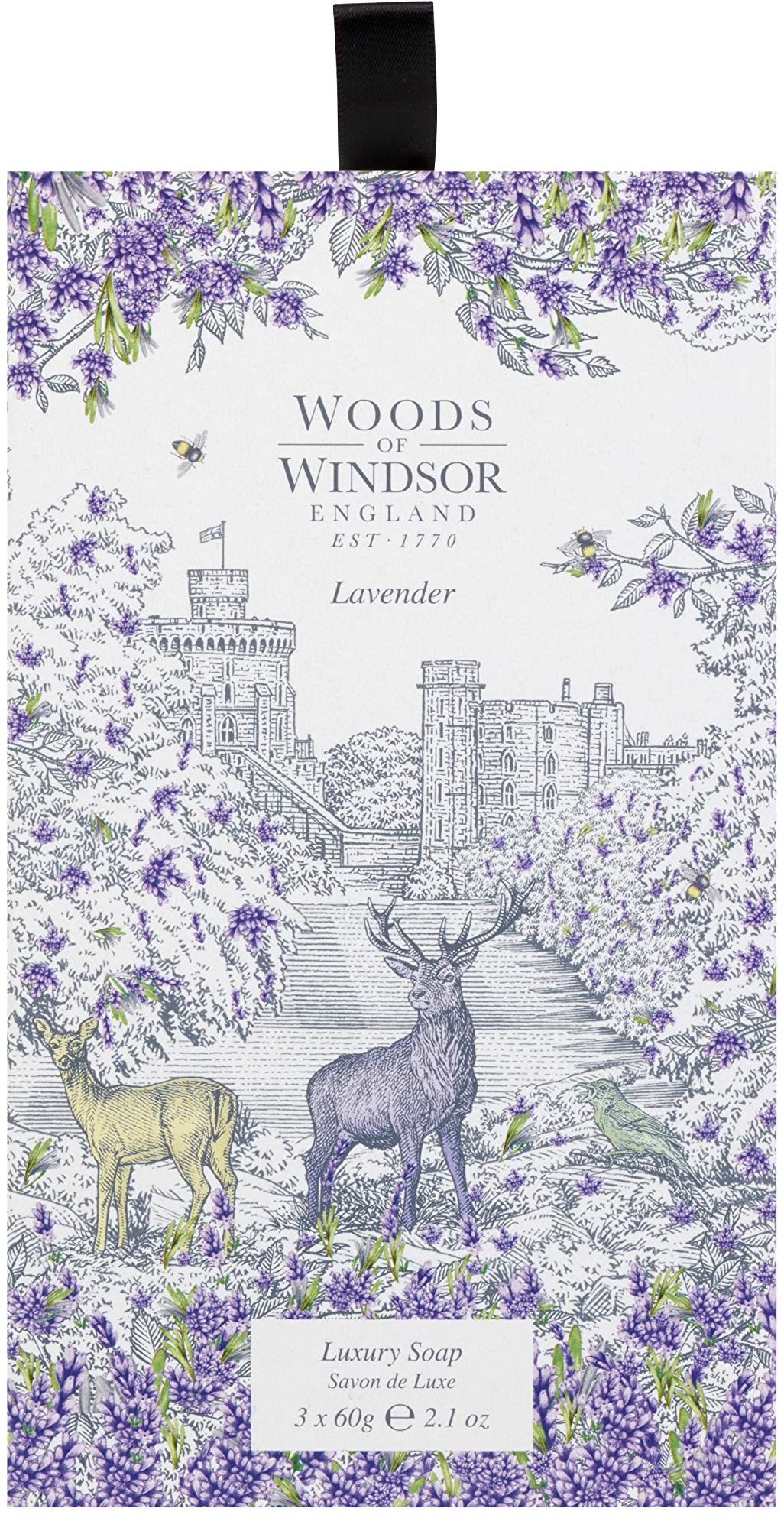 Woods of Windsor Lavender Luxury Soap for Her Purple, 60g (3er Pack)
