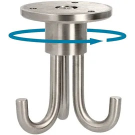 MS Beschläge Garderobenhaken Edelstahl 3-fach Weiß