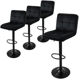 ML-Design Barhocker Schwarz, Metall, 50x112x45 cm, Esszimmer, Barmöbel, Barhocker