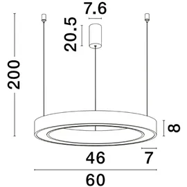 Nova Luce Morbido 1-flg. Ø 60 cm schwarz