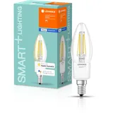 LEDVANCE Smart+ Bluetooth LED-Lampe klassische Kerzenform Filament klar E14/4W