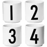 DESIGN LETTERS - Porzellan Mini-Becher 4er-Set: weiß
