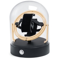 SELVA Uhrenbeweger 360 Grad, mit Echtglasdom und Metallsockel, Farbe:Schwarz