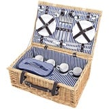 Xxxl Picknickkorb, Hellbraun, Holz, Textil, 25-teilig, Weide, 54x37x21 cm, Freizeit, Koffer & Taschen