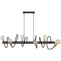 GLOBO Hängeleuchte Schwarz, Gold, Metall Goldfarben, 6X E27