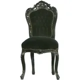 Casa Padrino Barock Esszimmer Stuhl Schwarz / Schwarz - Möbel Barockstil