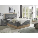 ED EXCITING DESIGN Boxspringbett »Bellevue«, inkl. Bettkasten, wahlweise mit Matratze und Topper grau