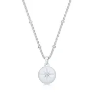 Elli DIAMONDS Kette mit Anhänger Panzerkette Stern Diamant (0.03 ct) 925 Silber, Astro silberfarben