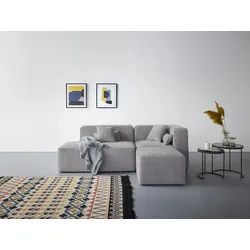 Ecksofa ANDAS "Sundstrup L-Form", grau, B:233cm H:76,5cm T:93cm, 100% Polyester, Sofas, Modulserie, individuelle Zusammenstellung