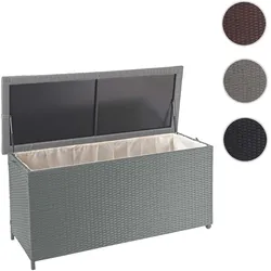 Poly-Rattan Kissenbox HWC-D88, Gartentruhe Auflagenbox Truhe ~ Premium grau, 63x135x52cm 320l