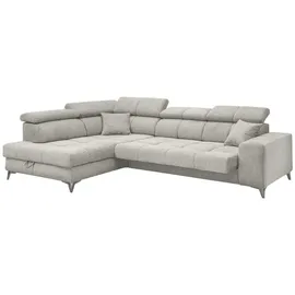 ed exciting design Ecksofa inklusive Sitztiefenverstellung Sydney & grau ¦ Maße (cm): B: 282 H: 105 T: 198.0