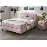 INOSIGN Boxspringbett Alinas, mit Topper und Zierkissen, in unterschiedliche Farbvarianten und Breiten lieferbar, rosa