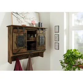 Massivmoebel24 Wandgarderobe Railway 90 x 30 x 75 cm Braun