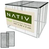 Lemodo Deckel für Metallkomposter 107x54 cm grün, zweiteilig aus Stahl