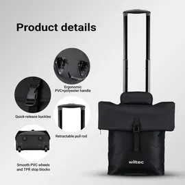 Wiltec Fahrrad-Trolley Gepäckträgertasche schwarz