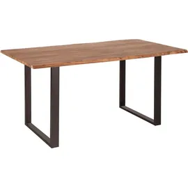 Riess-Ambiente Massivholz Esstisch 140cm Wild-Akazie Industrial Design 2,6cm Tischplatte