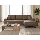 GRAINGOLD Ecksofa Leto Braun Rechts